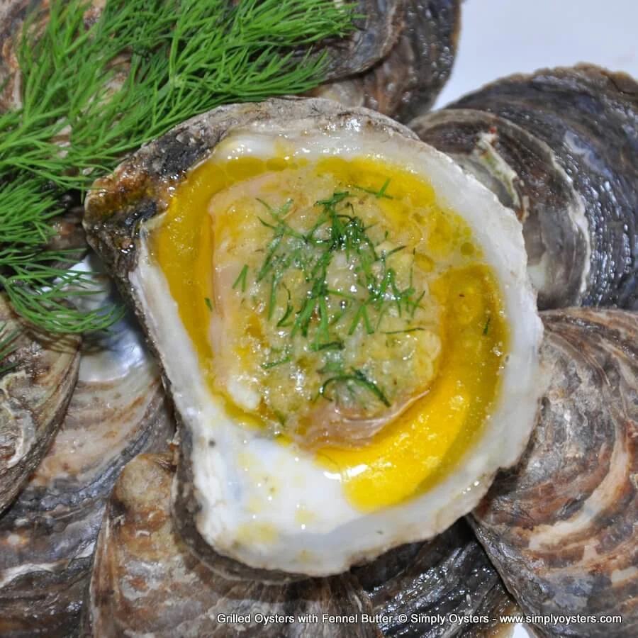 Grilled Oysters with Fennel Butter