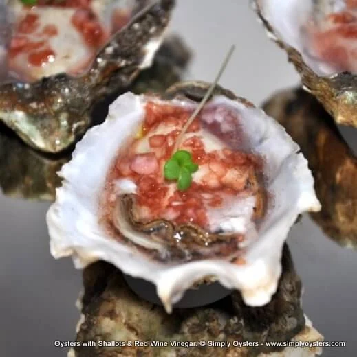 Oysters with Shallots & Red Wine Vinegar