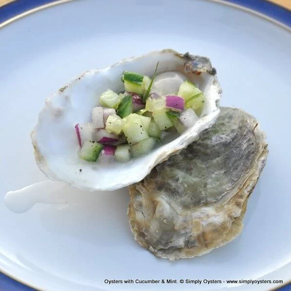 Oysters with Cucumber & Mint